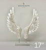 Selenite Crystal Angel Wings on Pedestals