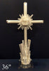 Selenite and Quartz Crystal Standing Cross - Nate Ricketts Design