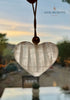 Hanging Selenite Crystal Heart Ornament