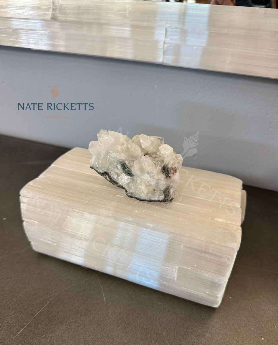 Selenite Box Adorned with Crystal SAMPLE SALE – Nate Ricketts Design