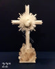 Selenite and Quartz Crystal Standing Cross - Nate Ricketts Design