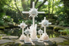 Selenite and Quartz Crystal Standing Cross - Nate Ricketts Design