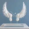 Selenite Crystal Angel Wings on Pedestals | Nate Ricketts Design