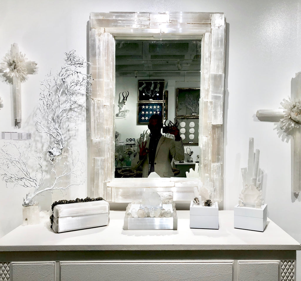 Palazzo Selenite Crystal Vanity Mirror | Nate Ricketts Design
