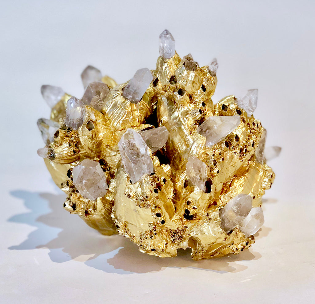 Barnacle Sculpture with Quartz Crystals
