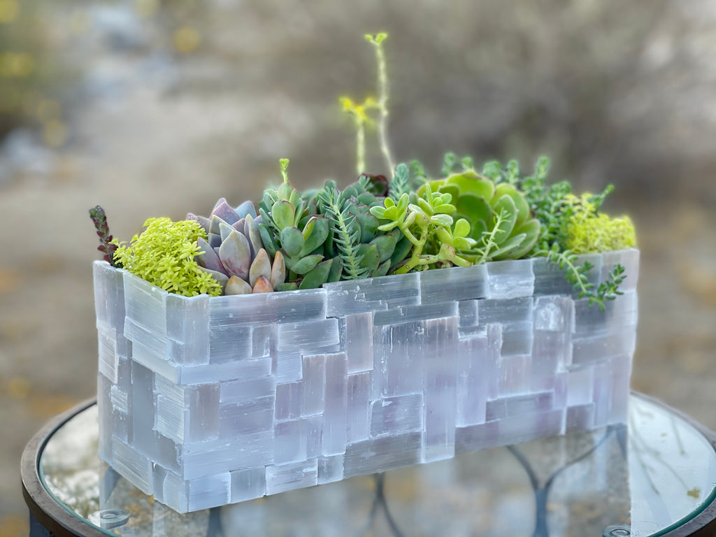 Selenite Mosaic Rectangular Planter - Nate Ricketts Design