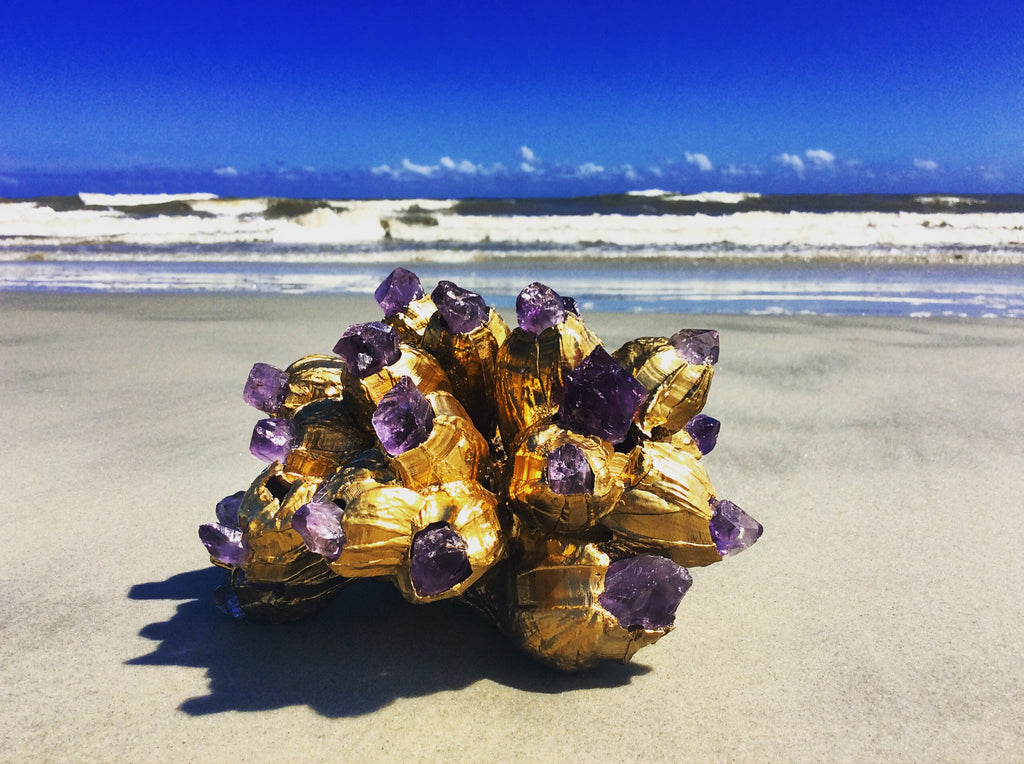 Barnacle Sculpture with Amethyst Crystals - Nate Ricketts Design
