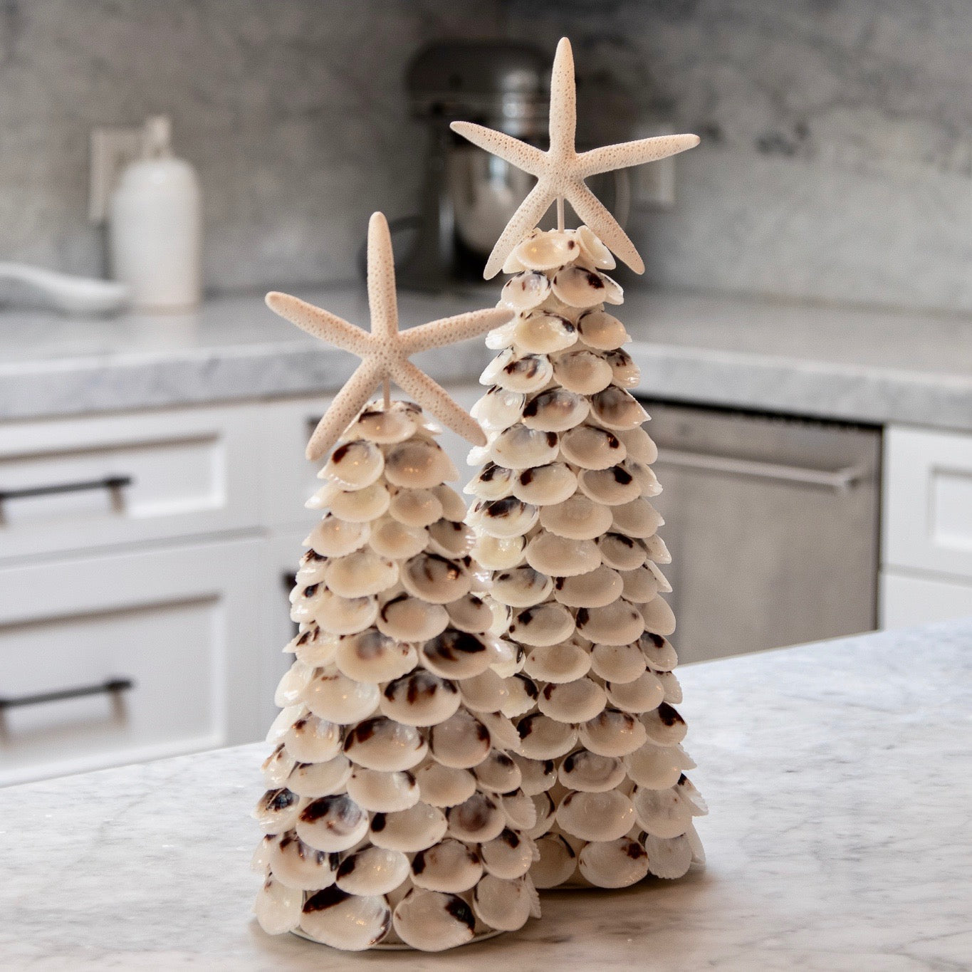 Shell Tree House White Christmas Seashell Tree House